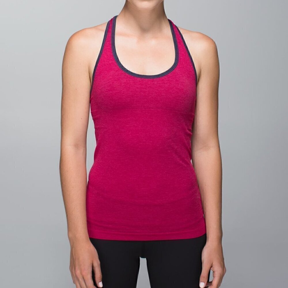 Lululemon Ebb & Flow Racerback Tank - 4 Heathered Bumble Berry/Heathered Inkwell